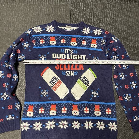 Size Large Unisex Bud Light Seltzer Beer Ugly Holiday Christmas Sweater - Picture 4 of 6